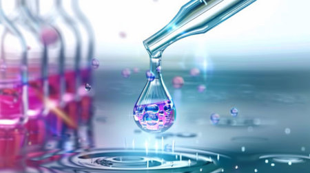 drop of water on the pipette.の素材