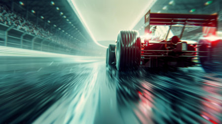 racing car passes the track.の素材