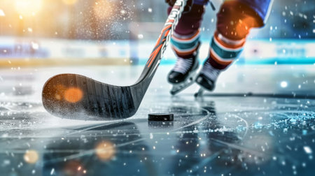 Hockey player on ice.の素材