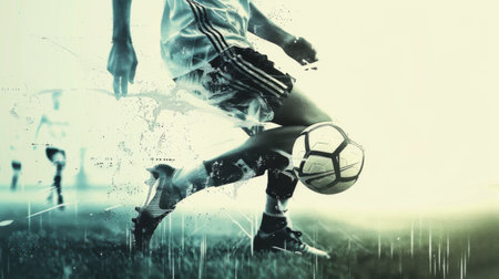 Soccer goal moment.の素材