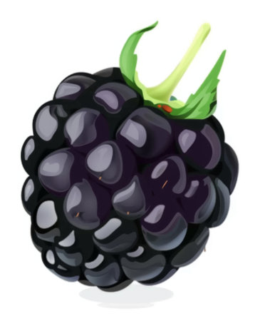 blackberry on a white background.の素材