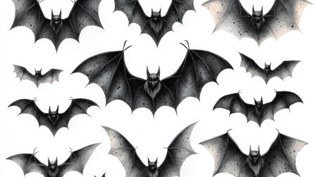 Halloween bats on white background. Halloween concept. Isolated.の素材