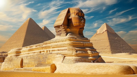 The Great Sphinx of Giza and the Pyramids of Egyptの素材