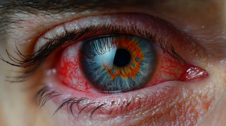 Close-up of a human eye with an iris. Macroの素材