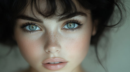 Portrait of a beautiful girl with green eyes. Close-up.の素材