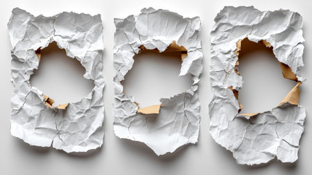 Crumpled paper with space for your text on white background.の素材