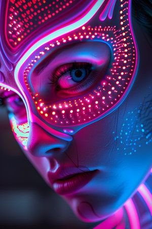 sci fi futuristic female model of droid.の素材