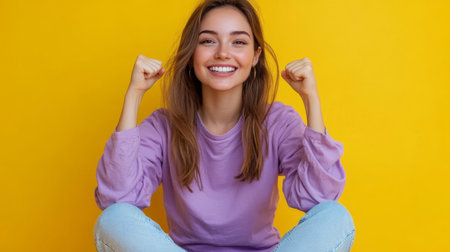 portrait of a happy woman.の素材