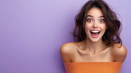 woman holding a blank sign.の素材