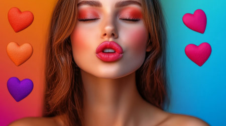 charming flirty girl with pouty lips.の素材