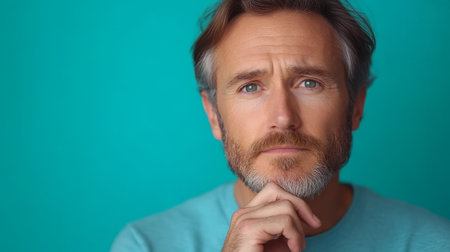 Portrait of minded clever man.の素材