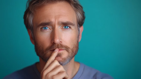 Portrait of minded clever man.の素材