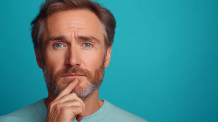 Portrait of minded clever man.の素材