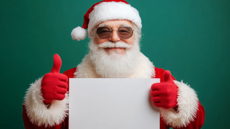 Santa Claus with blank sign.の素材