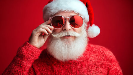 stylish Santa Claus with sunglasses.の素材