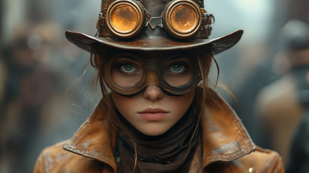 portrait of the steampunk girl.の素材