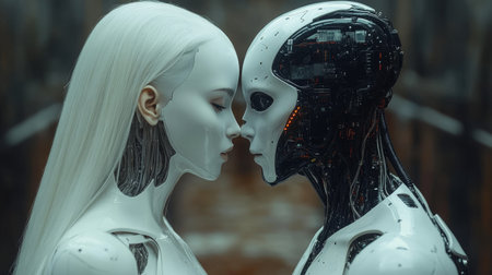 face to face two androids.の素材