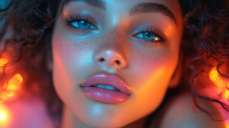 girl with clean glowing skin.の素材