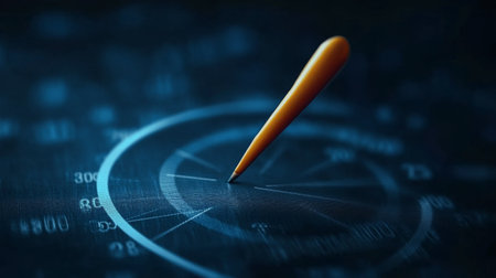 buisness blue background with pointer.の素材