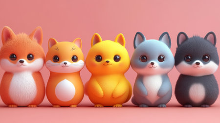 set of funny cartoon animals.の素材