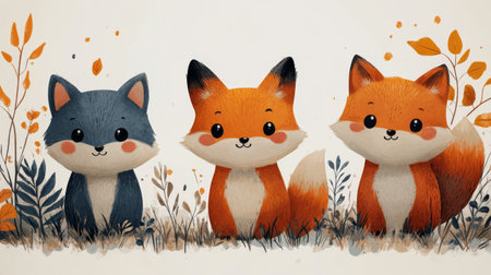 set of funny cartoon animals.の素材