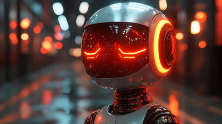 Robot toy on the street in the city.の素材