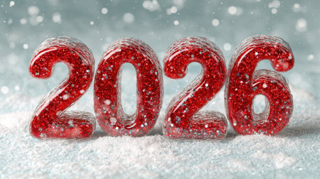 banner with 2026 year. New year greeting card.の素材
