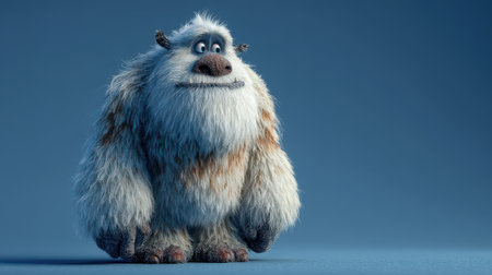 cute fluffy white yeti.の素材