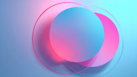blue and pink gradation with circles.の素材