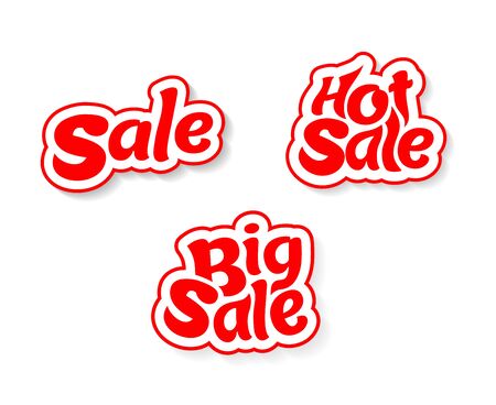 Big sale text, Hot sale text, Sale text vector labelのイラスト素材