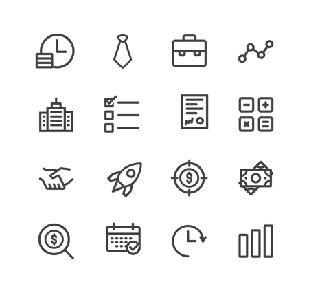 set of icons for business and organizations in the financial, businessman, calculator, growth charts, money, dollarsのイラスト素材