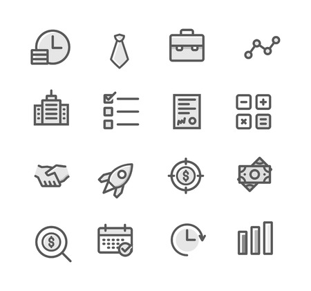 set of icons for business and organizations in the financial, businessman, calculator, growth charts, money, dollarsのイラスト素材