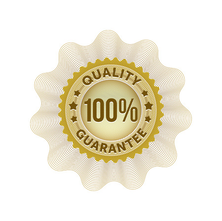 Quality guarantee rosette or emblem yellow. Vector.のイラスト素材
