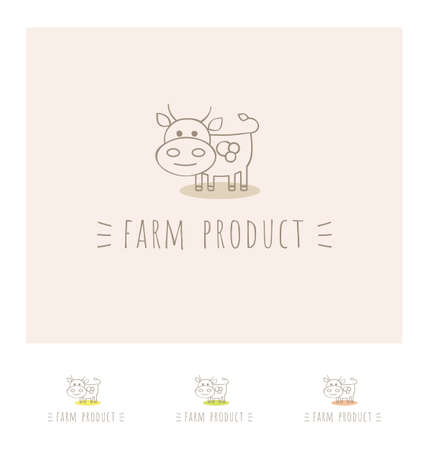 cow flat icon vectorのイラスト素材