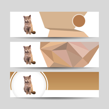Animal banner with Cat for web design , vector , illustration.のイラスト素材