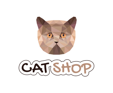 Cat head vector isolatedのイラスト素材