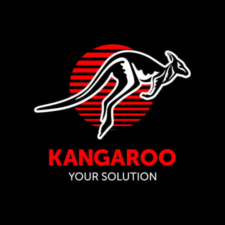 kangaroo hopping in the sun, vector, shopのイラスト素材