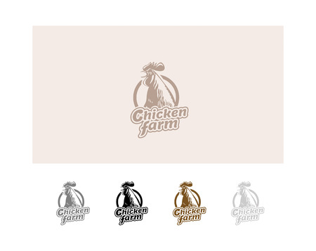 Vector Hand drawn hen. Products from chicken meat and eggs.の写真素材