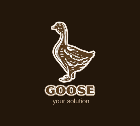 goose icon, vector goose silhouette , isolated goose signのイラスト素材