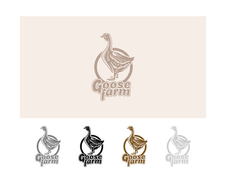 goose sticker, vector, icon, labelのイラスト素材
