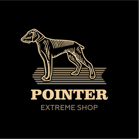 Sign dog on a black background for business vectorのイラスト素材