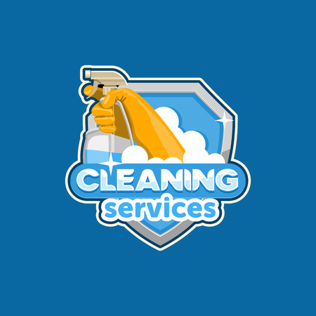 logo house cleaning, vectorのイラスト素材