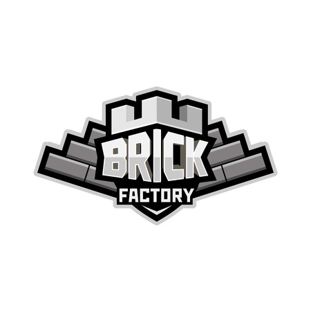 brick factory logo grey, vector, iconのイラスト素材