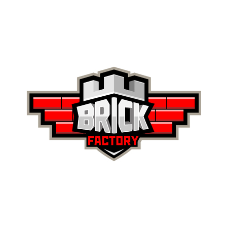 logo brick factory, brick factory illustration, brick illustration,brick  background, brick image, brick banner,brick  poster, brick symbol, brick vectorのイラスト素材