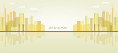 panorama city background, vectorのイラスト素材
