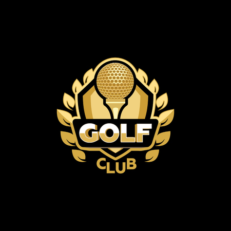Golden Golf club, vector, illustration, background, image, banner, symbol, badgeのイラスト素材