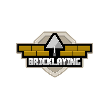 bricklaying company logo, vectorのイラスト素材