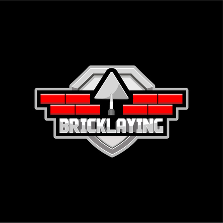 bricklaying logo for a construction company or brigade, vectorのイラスト素材