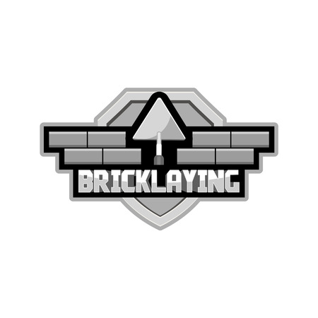 bricklaying logo for the group of workers, vectorのイラスト素材