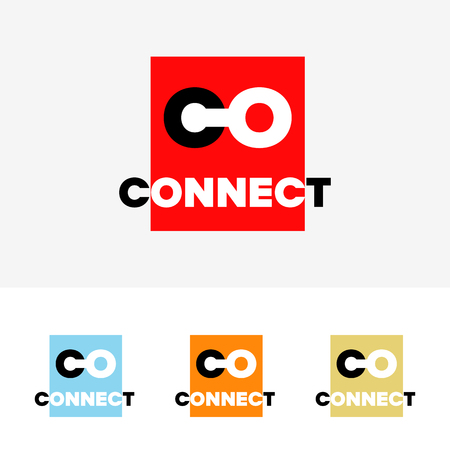 Connect logo icon emblem badge vector templateのイラスト素材